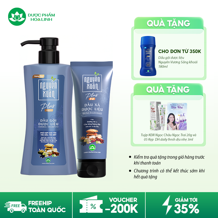 Dầu gội dược liệu Nguyên Xuân Plus Óng ả