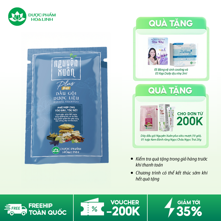 Dầu gội dược liệu Nguyên Xuân Plus Óng ả Dầu gội dược liệu Nguyên Xuân Plus Óng ả