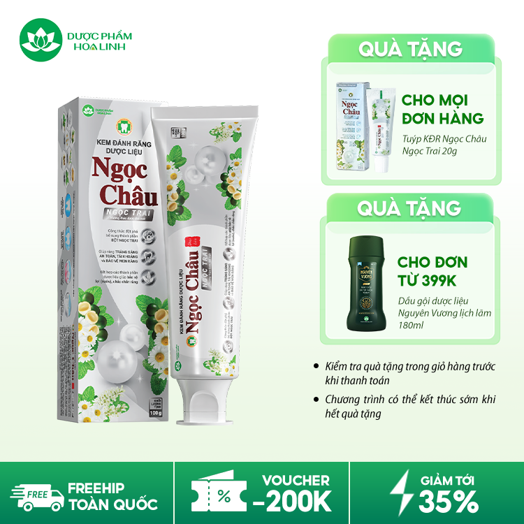 Kem đánh răng dược liệu Ngọc Châu Ngọc Trai Kem đánh răng dược liệu Ngọc Châu Ngọc Trai
