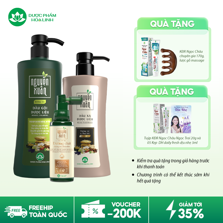 Combo dầu gội dưỡng tóc & serum/xả Nguyên Xuân