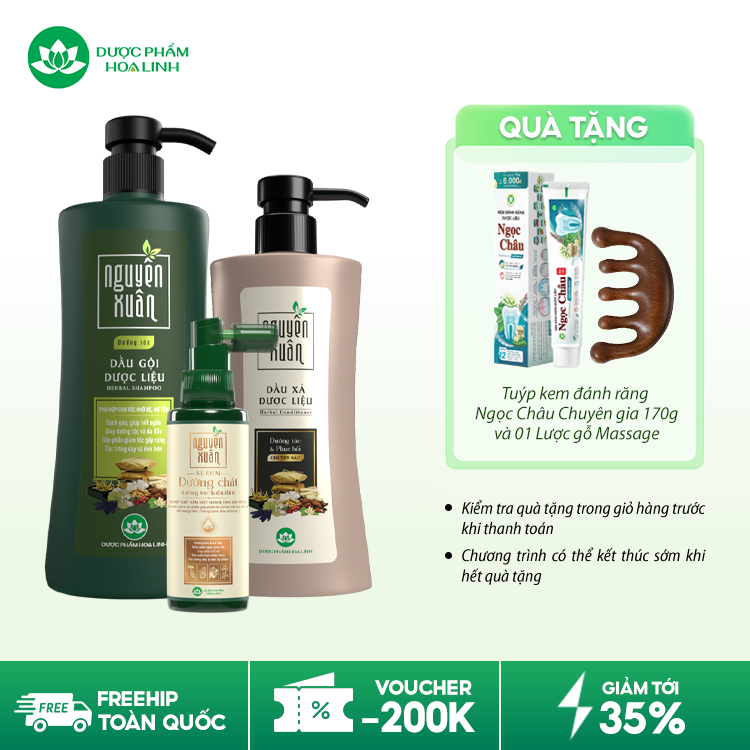 Combo dầu gội dưỡng tóc & serum/xả Nguyên Xuân