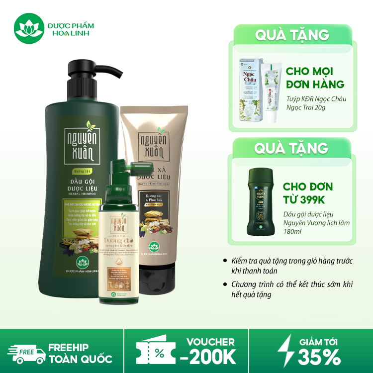 Combo dầu gội dưỡng tóc & serum/xả Nguyên Xuân
