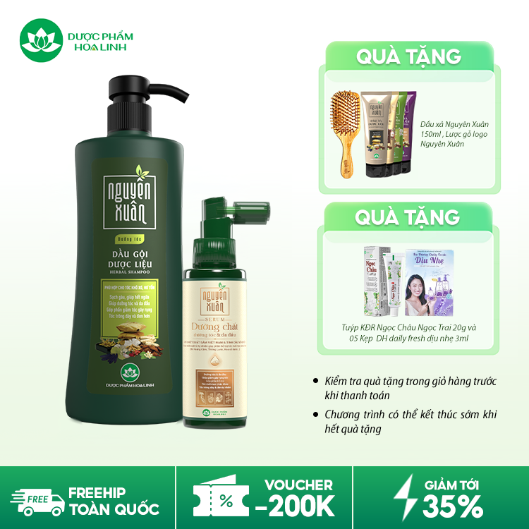 Combo dầu gội dưỡng tóc & serum/xả Nguyên Xuân
