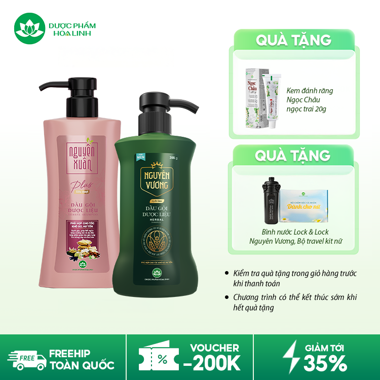 Combo cho tóc khô xơ hư tổn – Nguyên Xuân plus siêu mượt & Nguyên Vương Lịch lãm