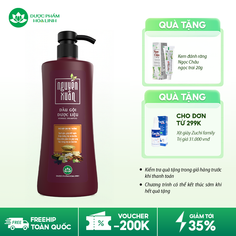 Dầu gội dược liệu Nguyên Xuân nâu đỏ