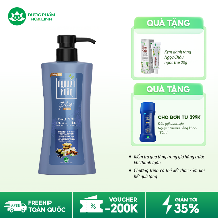 Dầu gội dược liệu Nguyên Xuân Plus Óng ả