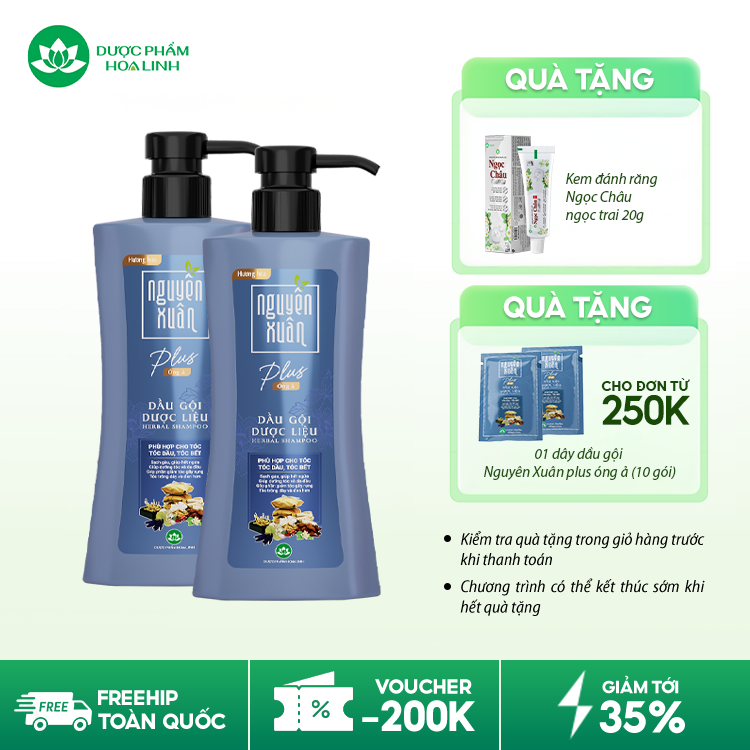 Dầu gội dược liệu Nguyên Xuân Plus Óng ả