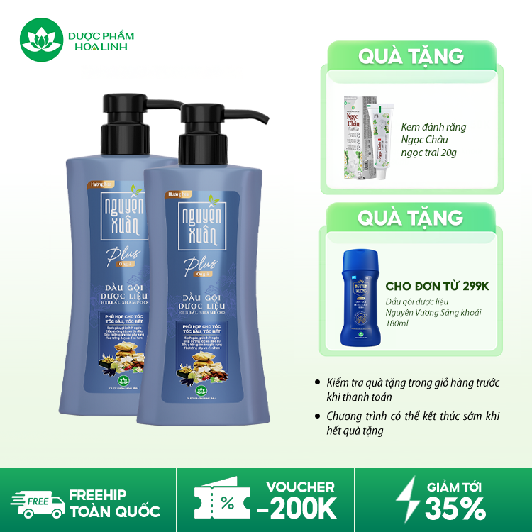Dầu gội dược liệu Nguyên Xuân Plus Óng ả