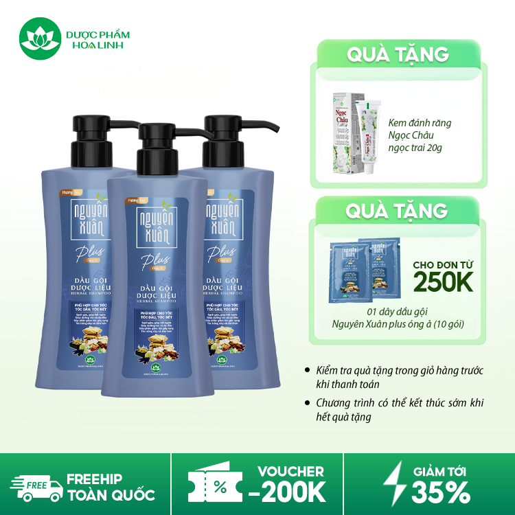 Dầu gội dược liệu Nguyên Xuân Plus Óng ả