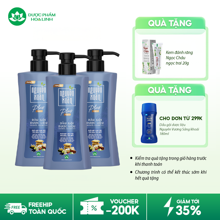 Dầu gội dược liệu Nguyên Xuân Plus Óng ả