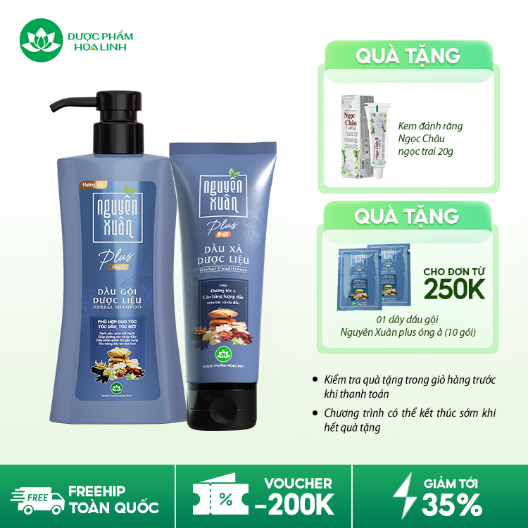 Dầu gội dược liệu Nguyên Xuân Plus Óng ả