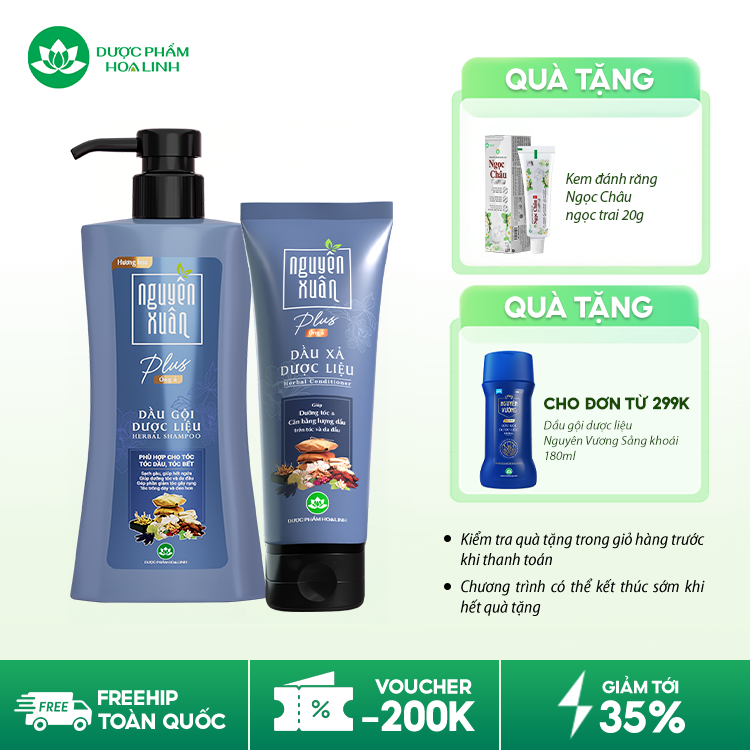 Dầu gội dược liệu Nguyên Xuân Plus Óng ả
