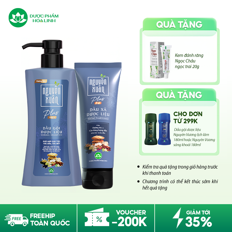 Dầu gội dược liệu Nguyên Xuân Plus Óng ả