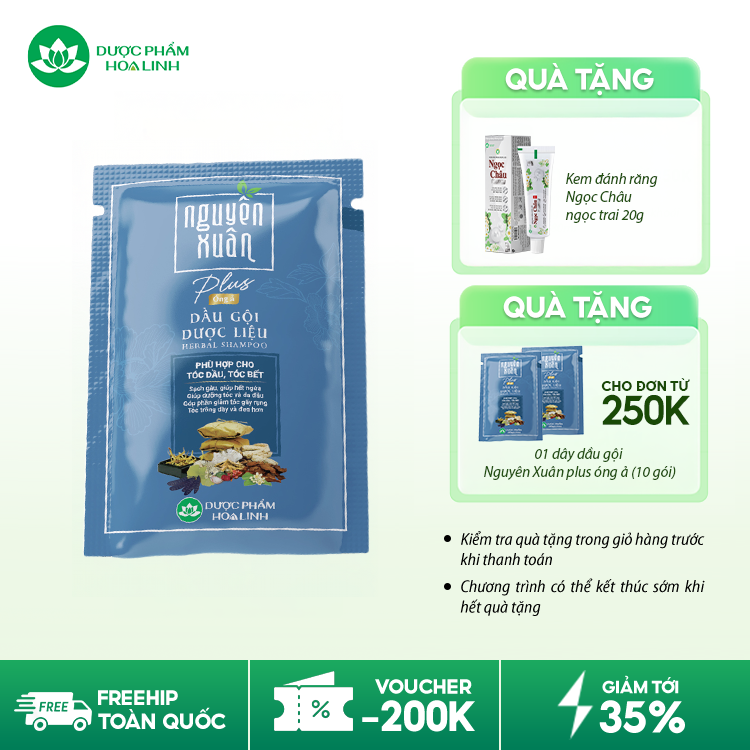 Dầu gội dược liệu Nguyên Xuân Plus Óng ả