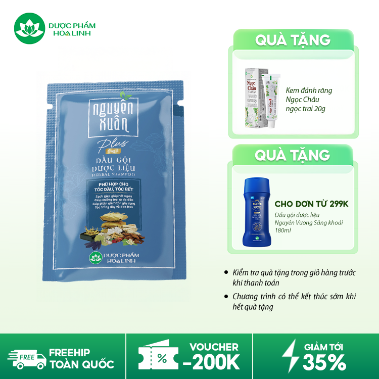 Dầu gội dược liệu Nguyên Xuân Plus Óng ả