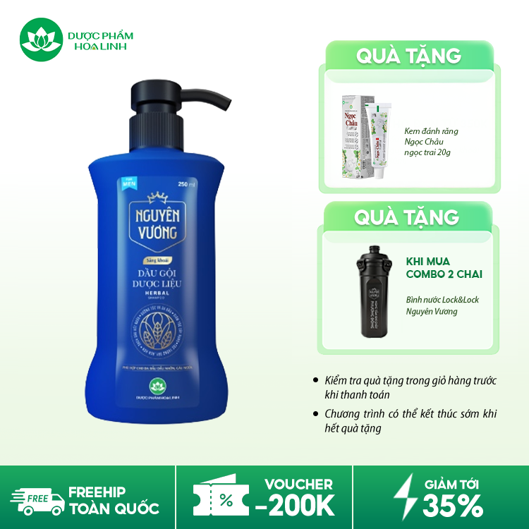 Dầu gội dược liệu Nguyên Vương Sảng khoái