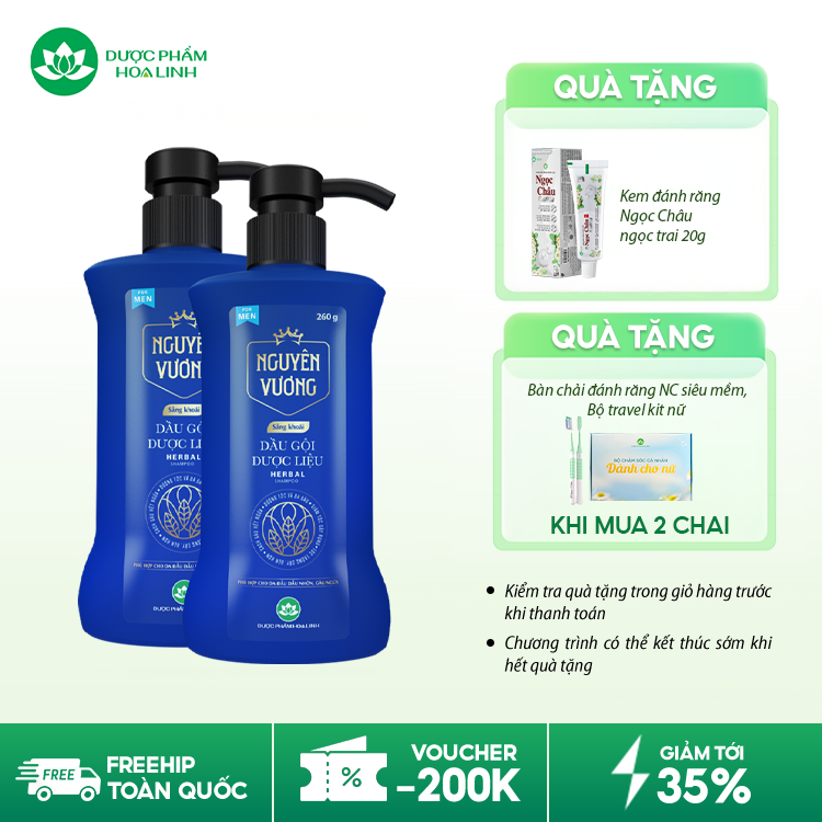 Dầu gội dược liệu Nguyên Vương Sảng khoái