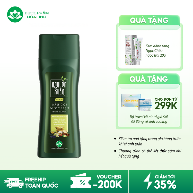 Dầu gội dược liệu Nguyên Xuân xanh dưỡng tóc