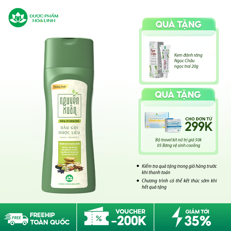 Dầu gội dược liệu Nguyên Xuân Dưỡng tóc Hương bưởi Dầu gội dược liệu Nguyên Xuân Dưỡng tóc Hương bưởi