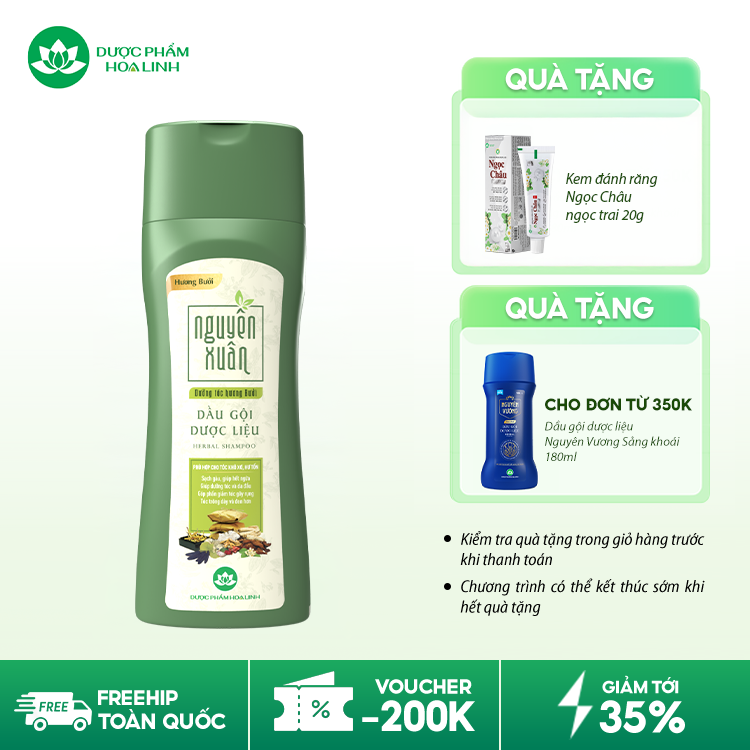 Dầu gội dược liệu Nguyên Xuân Dưỡng tóc Hương bưởi