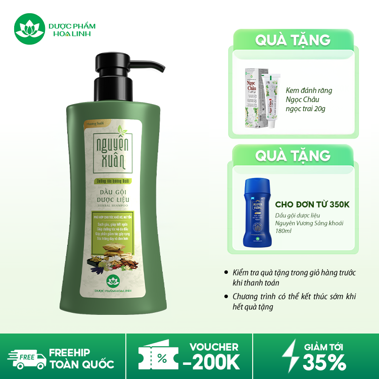 Dầu gội dược liệu Nguyên Xuân Dưỡng tóc Hương bưởi