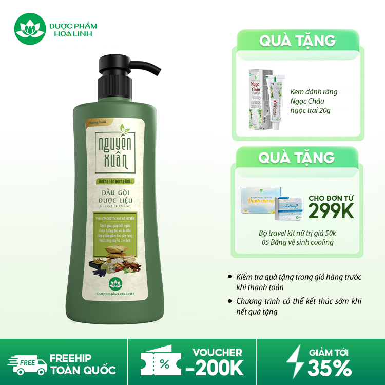 Dầu gội dược liệu Nguyên Xuân Dưỡng tóc Hương bưởi