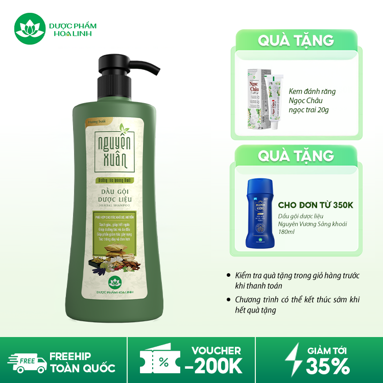 Dầu gội dược liệu Nguyên Xuân Dưỡng tóc Hương bưởi