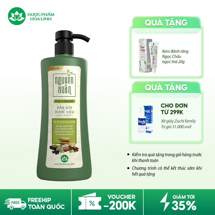 Dầu gội dược liệu Nguyên Xuân Dưỡng tóc Hương bưởi