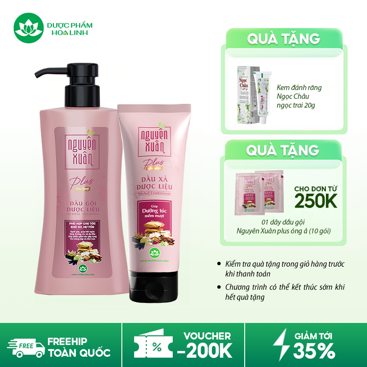 Dầu gội dược liệu Nguyên Xuân Plus siêu mượt