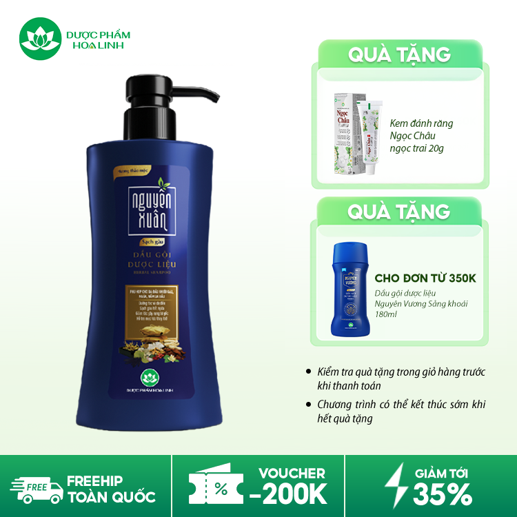 Dầu gội dược liệu Nguyên Xuân Sạch Gàu Dầu gội dược liệu Nguyên Xuân Sạch Gàu