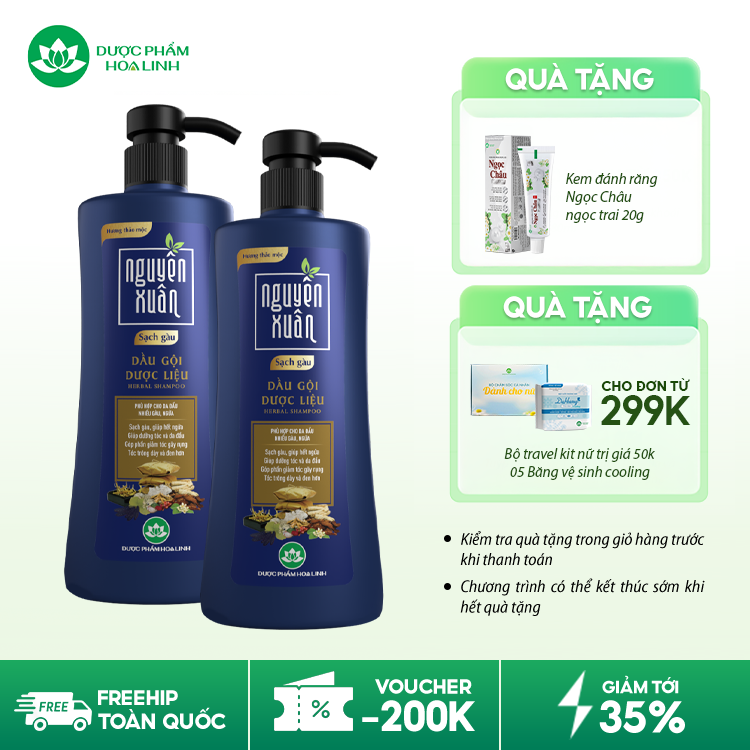 Dầu gội dược liệu Nguyên Xuân Sạch Gàu Dầu gội dược liệu Nguyên Xuân Sạch Gàu