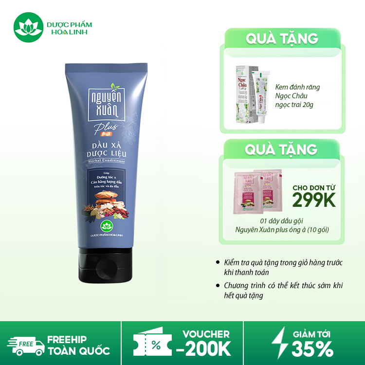 Dầu xả dược liệu Nguyên Xuân Plus Óng Ả 160g